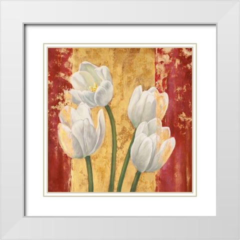 Royal Red I White Modern Wood Framed Art Print with Double Matting by Jenny, Thomlinson