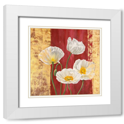 Royal Red II White Modern Wood Framed Art Print with Double Matting by Jenny, Thomlinson