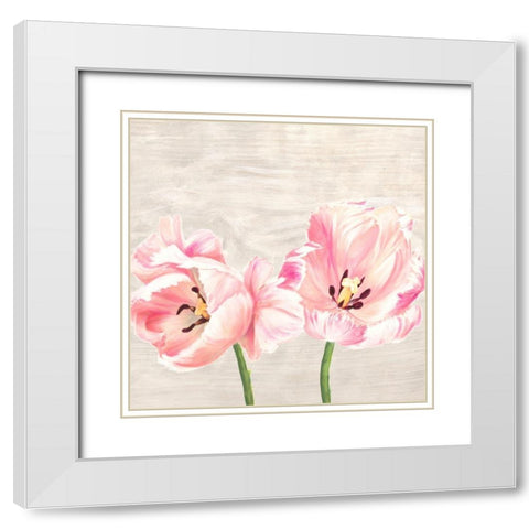 Classic Tulips II White Modern Wood Framed Art Print with Double Matting by Jenny, Thomlinson