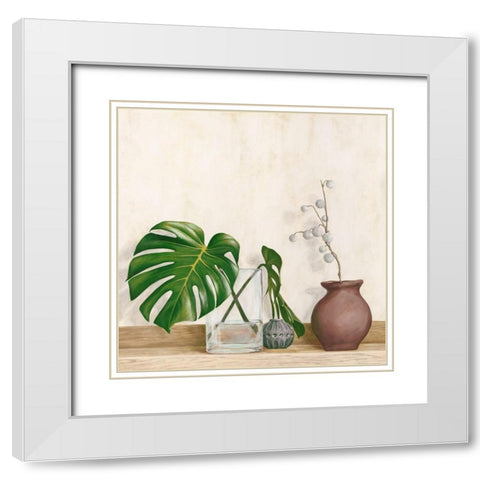 Minimalist Setting I White Modern Wood Framed Art Print with Double Matting by Thomlison, Jenny