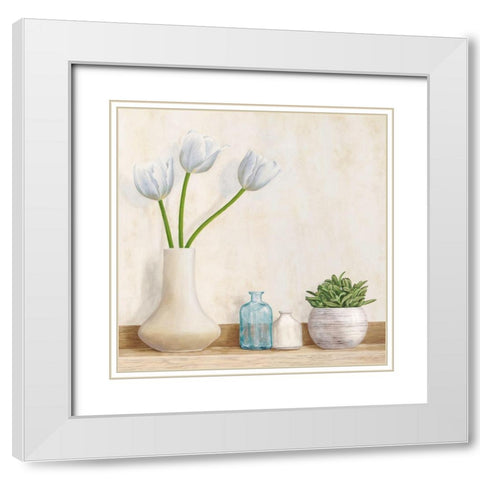 Minimalist Setting II White Modern Wood Framed Art Print with Double Matting by Thomlison, Jenny