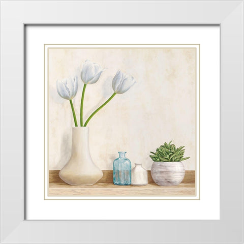 Minimalist Setting II White Modern Wood Framed Art Print with Double Matting by Thomlison, Jenny