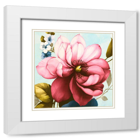 Purple Azaleas (detail) White Modern Wood Framed Art Print with Double Matting by Keiko, Rei