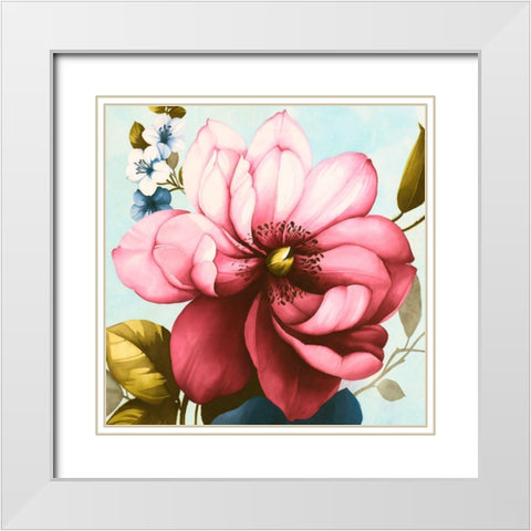 Purple Azaleas (detail) White Modern Wood Framed Art Print with Double Matting by Keiko, Rei
