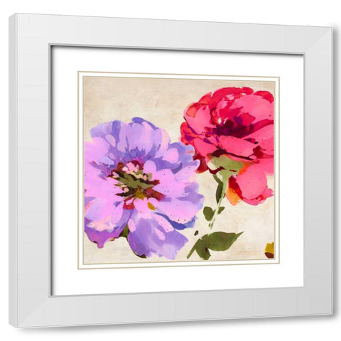 Colorful Jewels I White Modern Wood Framed Art Print with Double Matting by Parr, Kelly