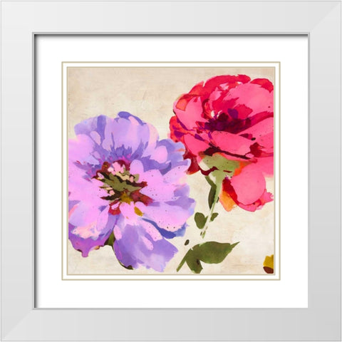 Colorful Jewels I White Modern Wood Framed Art Print with Double Matting by Parr, Kelly