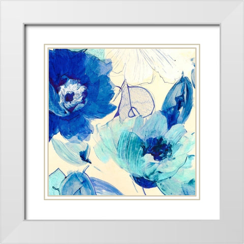Toile Fleurs II White Modern Wood Framed Art Print with Double Matting by Kelly, Parr