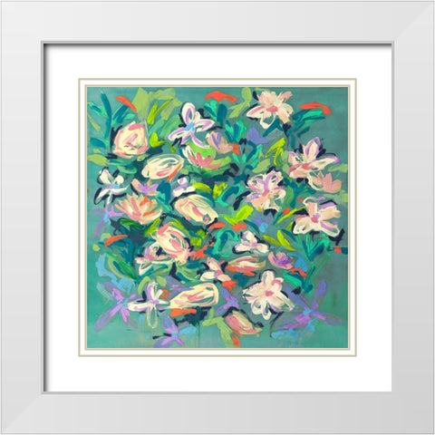 Waterlily Pond White Modern Wood Framed Art Print with Double Matting by Parr, Kelly