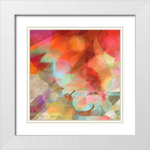 Dawn White Modern Wood Framed Art Print with Double Matting by Kaj, Rama