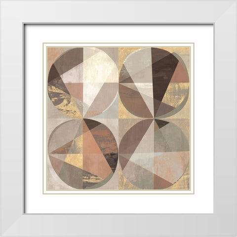 Terracotta and Gold White Modern Wood Framed Art Print with Double Matting by Kaj, Rama