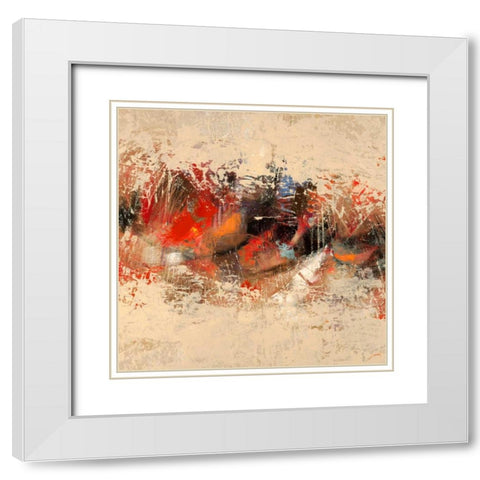 Festa I White Modern Wood Framed Art Print with Double Matting by Lucas