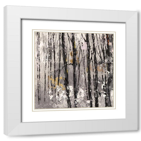 Bosco I White Modern Wood Framed Art Print with Double Matting by Lucas