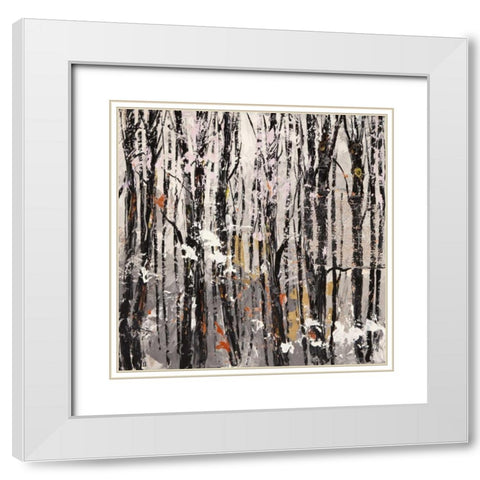 Bosco II White Modern Wood Framed Art Print with Double Matting by Lucas