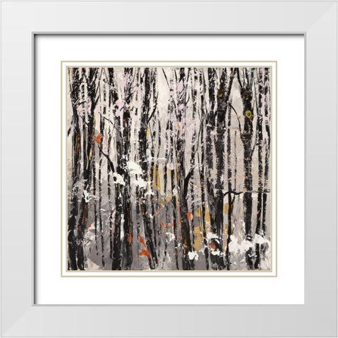 Bosco II White Modern Wood Framed Art Print with Double Matting by Lucas