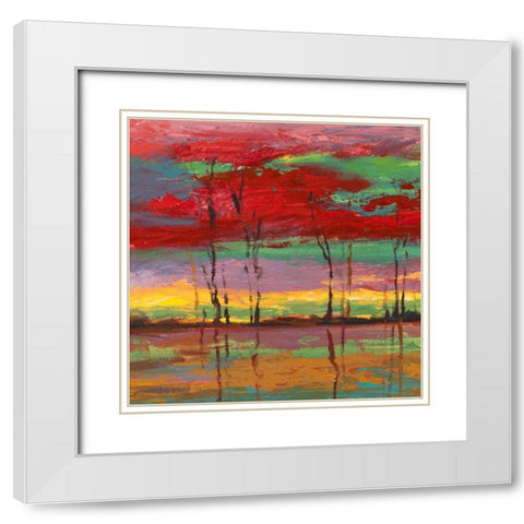 Tramonto sul bosco II White Modern Wood Framed Art Print with Double Matting by Lucas