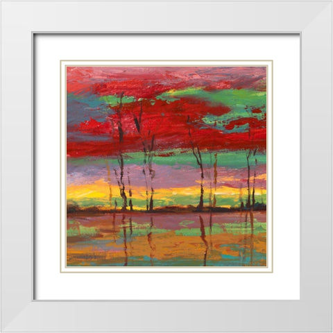 Tramonto sul bosco II White Modern Wood Framed Art Print with Double Matting by Lucas