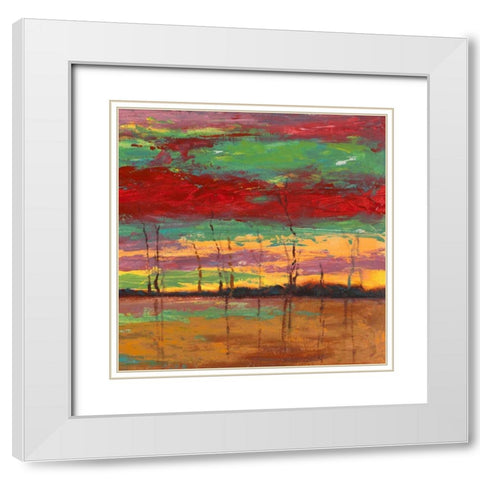 Tramonto sul bosco III White Modern Wood Framed Art Print with Double Matting by Lucas