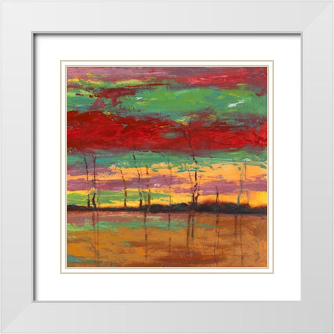 Tramonto sul bosco III White Modern Wood Framed Art Print with Double Matting by Lucas