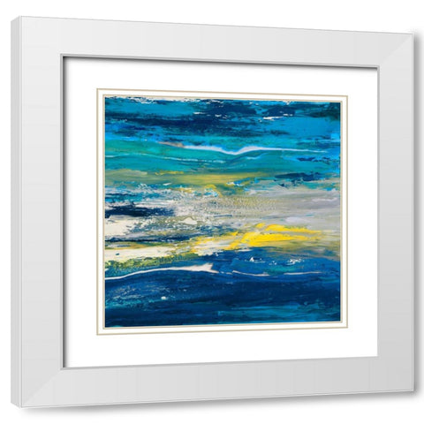 In volo sul mare II White Modern Wood Framed Art Print with Double Matting by Lucas