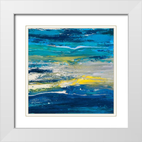 In volo sul mare II White Modern Wood Framed Art Print with Double Matting by Lucas
