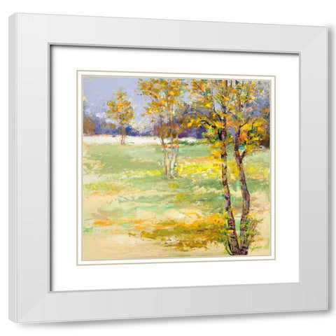 Brezza del bosco White Modern Wood Framed Art Print with Double Matting by Lucas