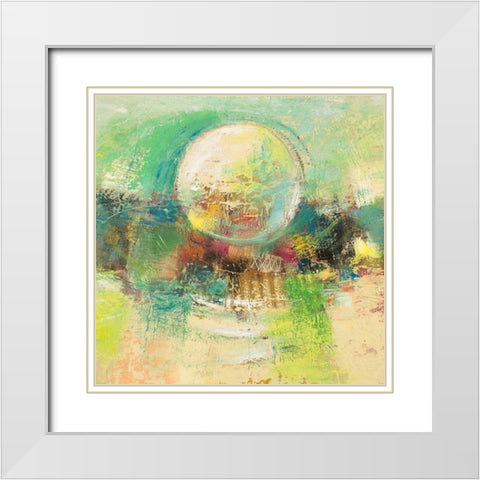 Luna smeraldo (detail) White Modern Wood Framed Art Print with Double Matting by Lucas