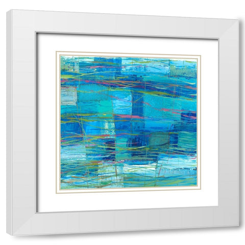 Monocromo Oceano White Modern Wood Framed Art Print with Double Matting by Lucas