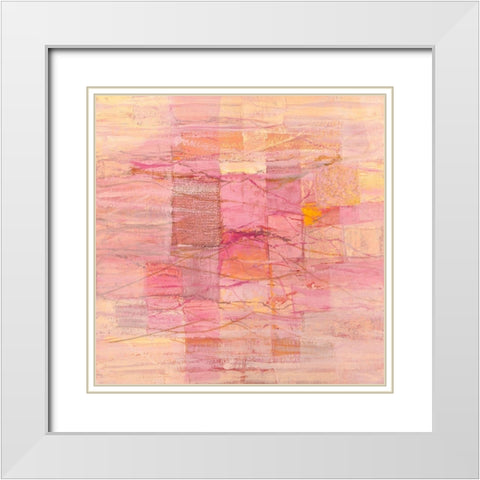 Monocromo Rosa White Modern Wood Framed Art Print with Double Matting by Lucas