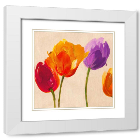 Tulips and Colors (detail) White Modern Wood Framed Art Print with Double Matting by Villa, Luca