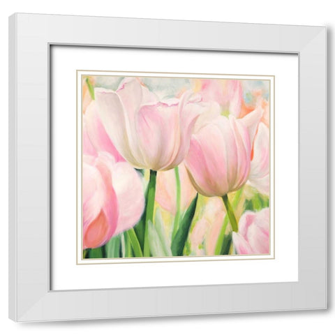 Primavera I White Modern Wood Framed Art Print with Double Matting by Villa, Luca