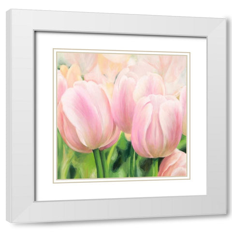 Primavera II White Modern Wood Framed Art Print with Double Matting by Villa, Luca