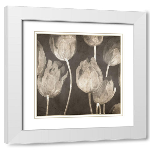 Washed Tulips I White Modern Wood Framed Art Print with Double Matting by Villa, Luca