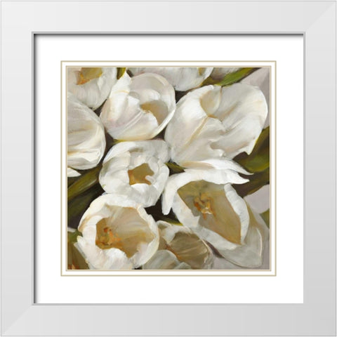 Bianco II White Modern Wood Framed Art Print with Double Matting by Sanna, Leonardo