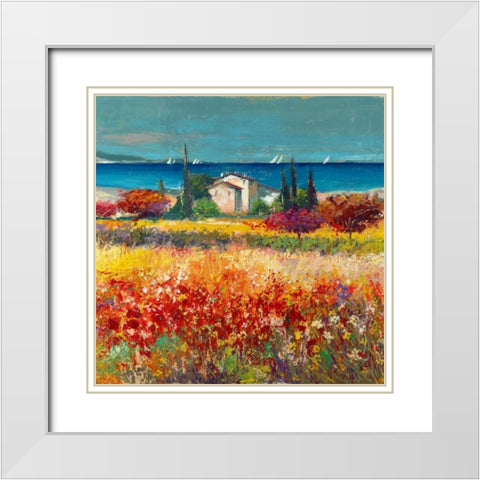 Sogno mediterraneo White Modern Wood Framed Art Print with Double Matting by Florio, Luigi