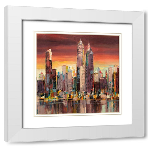Sera su New York- detail White Modern Wood Framed Art Print with Double Matting by Florio, Luigi