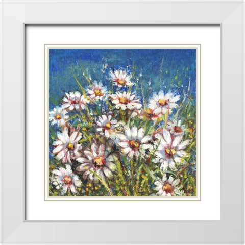 Campo di margherite White Modern Wood Framed Art Print with Double Matting by Florio, Luigi
