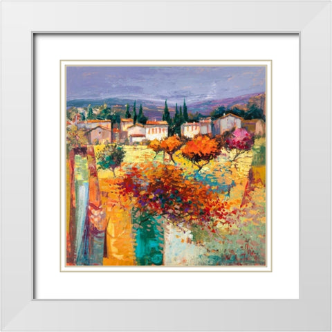 Estate italiana White Modern Wood Framed Art Print with Double Matting by Florio, Luigi