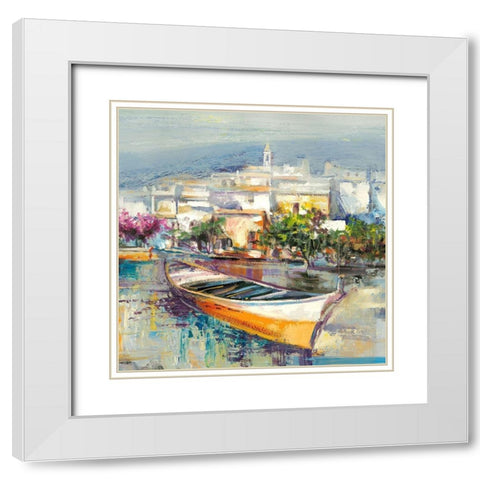 Paese mediterraneo (detail) White Modern Wood Framed Art Print with Double Matting by Luigi, Florio
