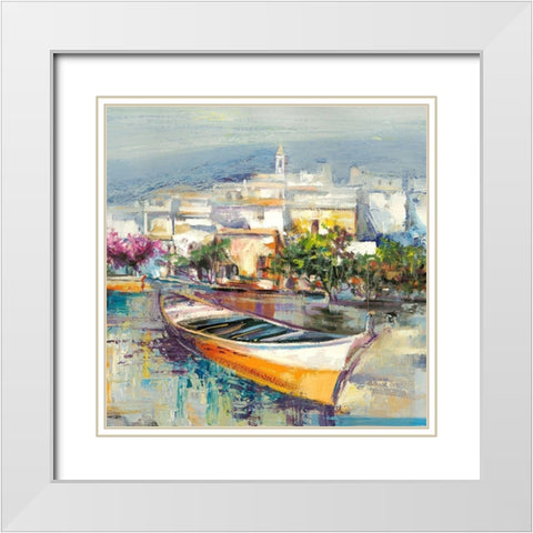 Paese mediterraneo (detail) White Modern Wood Framed Art Print with Double Matting by Luigi, Florio