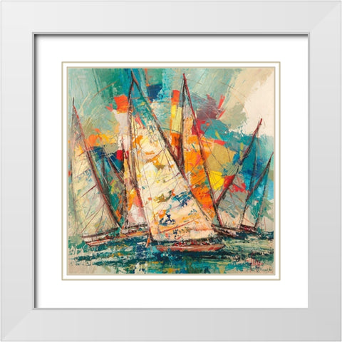 Regata sulloceano White Modern Wood Framed Art Print with Double Matting by Florio, Luigi
