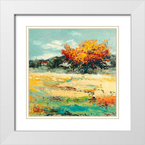 Campagna in estate I White Modern Wood Framed Art Print with Double Matting by Florio, Luigi