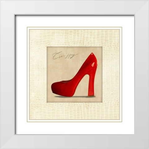 Twiggy White Modern Wood Framed Art Print with Double Matting by Clair, Michelle