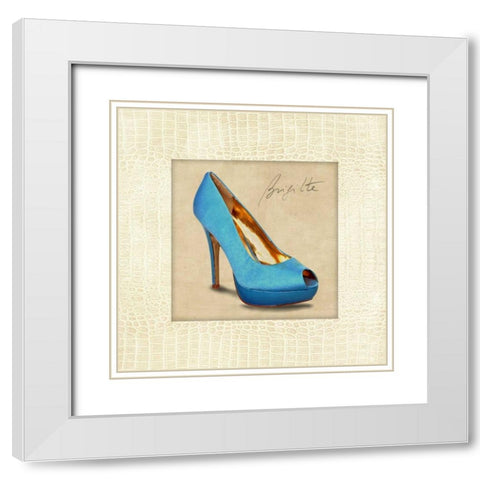 Brigitte White Modern Wood Framed Art Print with Double Matting by Clair, Michelle