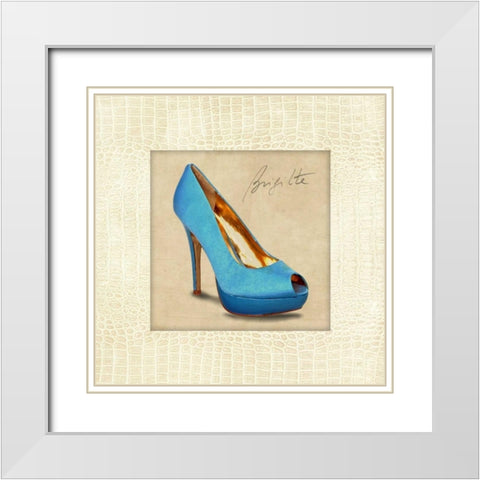 Brigitte White Modern Wood Framed Art Print with Double Matting by Clair, Michelle