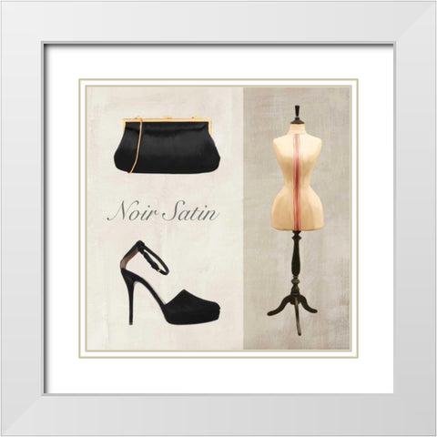 Noir Satin White Modern Wood Framed Art Print with Double Matting by Clair, Michelle