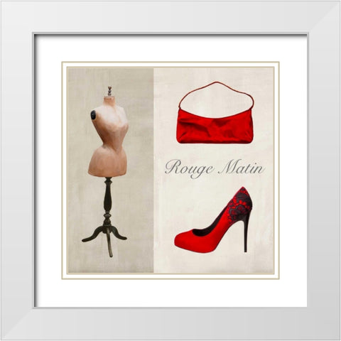 Rouge Matin White Modern Wood Framed Art Print with Double Matting by Clair, Michelle