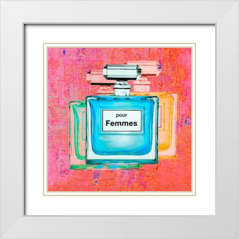 Pour Femmes III White Modern Wood Framed Art Print with Double Matting by Clair, Michelle
