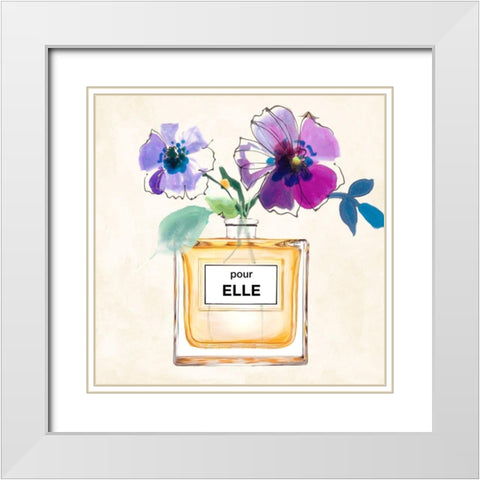 Pour Elle I White Modern Wood Framed Art Print with Double Matting by Michelle, Clair
