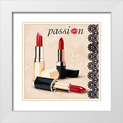 Passion White Modern Wood Framed Art Print with Double Matting by Clair, Michelle