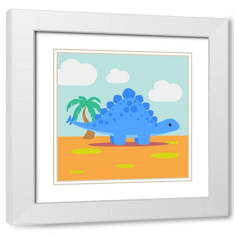 Lil Stego White Modern Wood Framed Art Print with Double Matting by Malia, Rodrigues